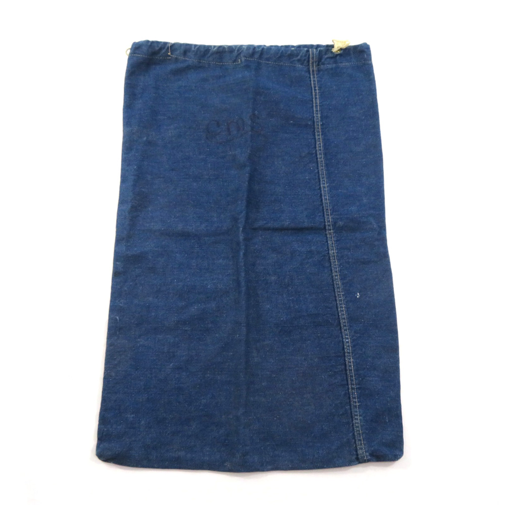 Denim Blue Drawstring Selvage Bag 16x26 USN? US Navy Vintage Military